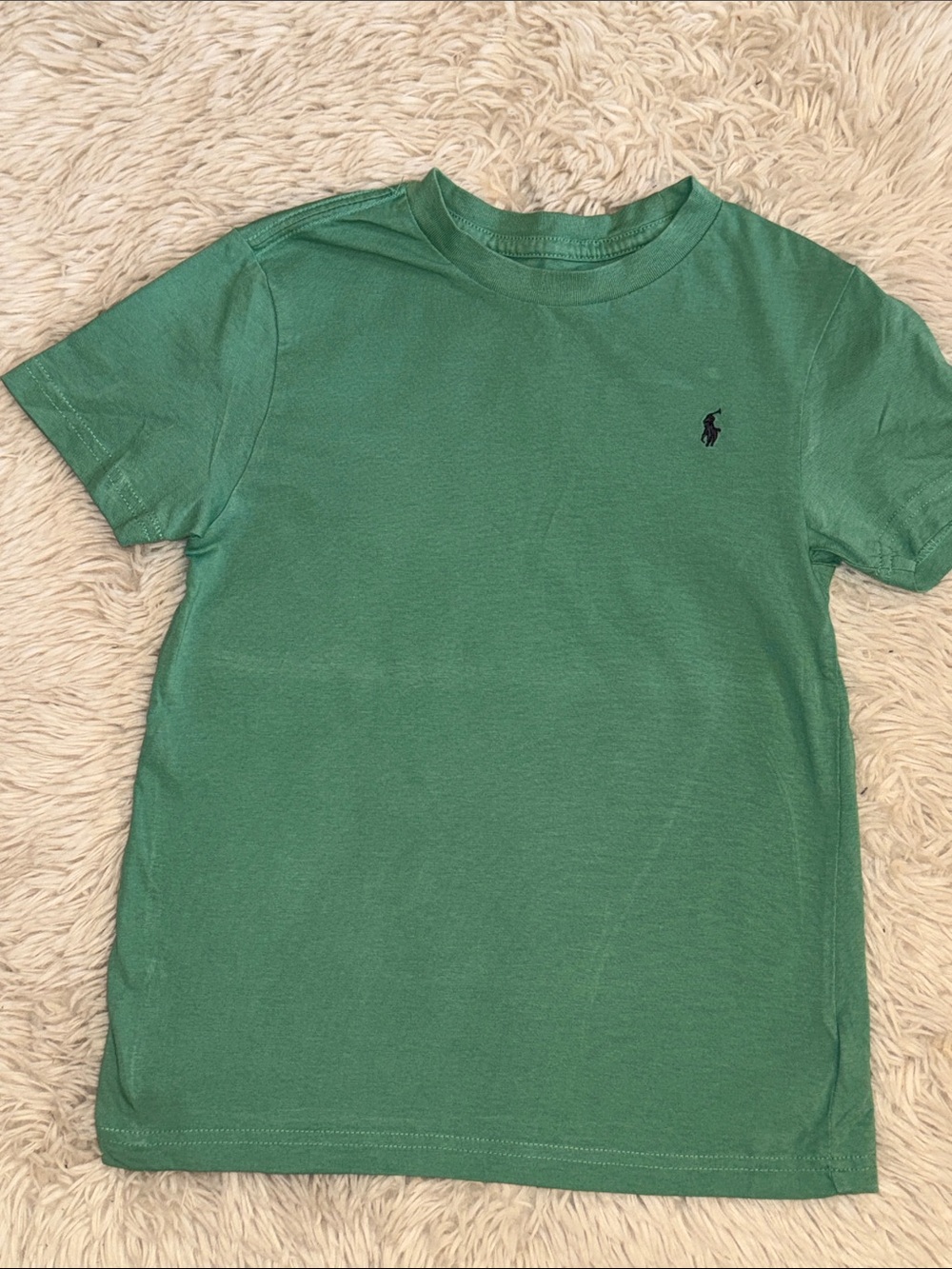 🐎Ralph Lauren Short Sleeve Tee in Green with Navy Pony boys 7